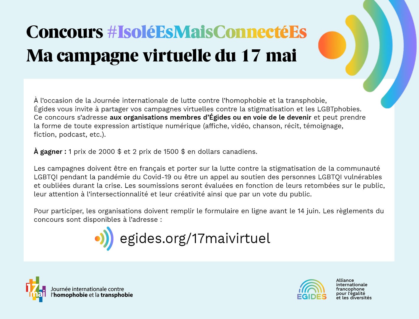 Concours isolés mais connectés : ma campagne virtuelle du 17 mai